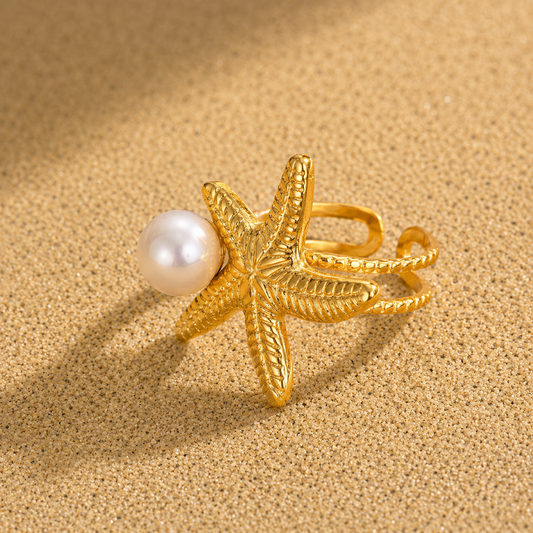 Starfish Pearl Ring