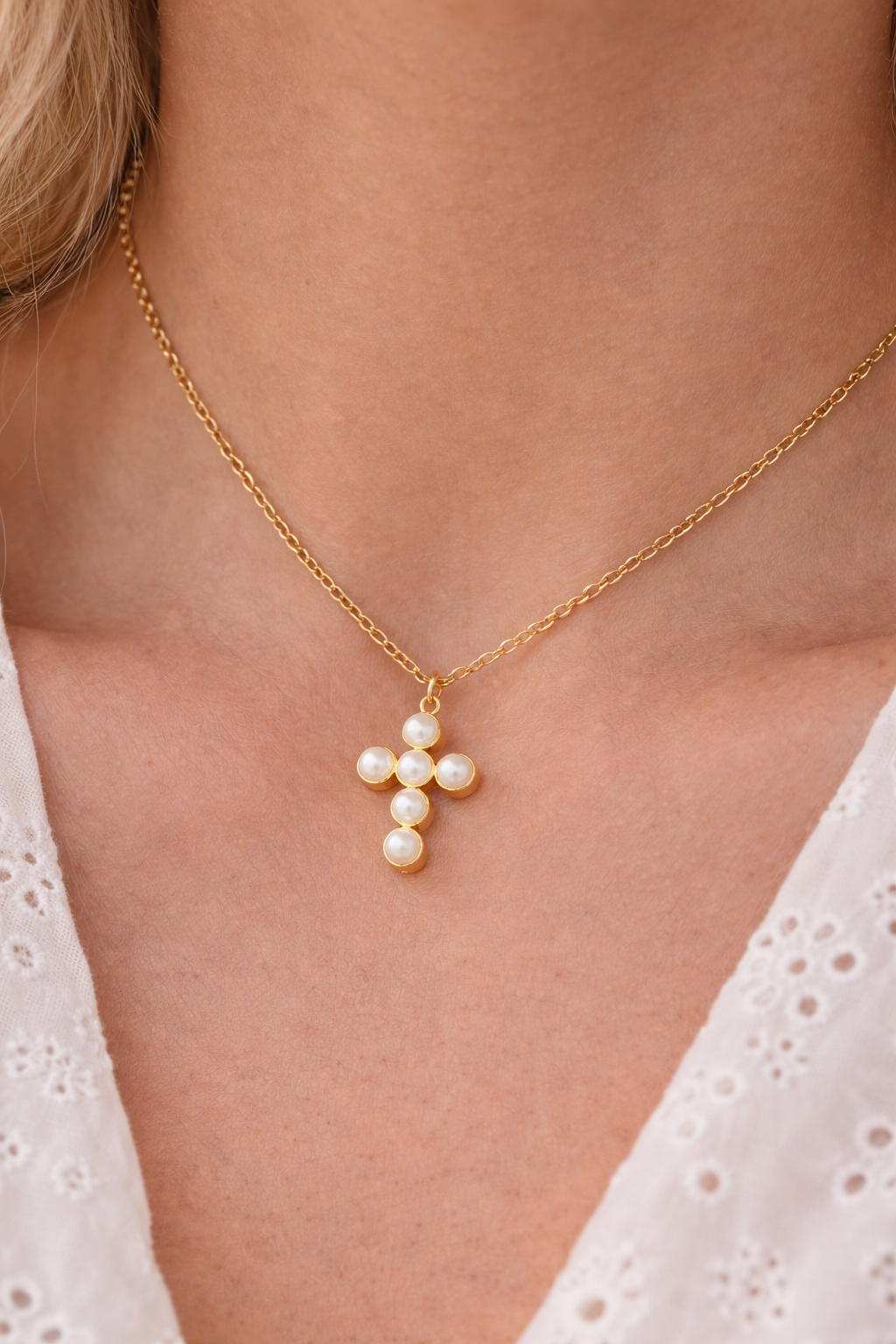 Magnolia Garden Cross Necklace